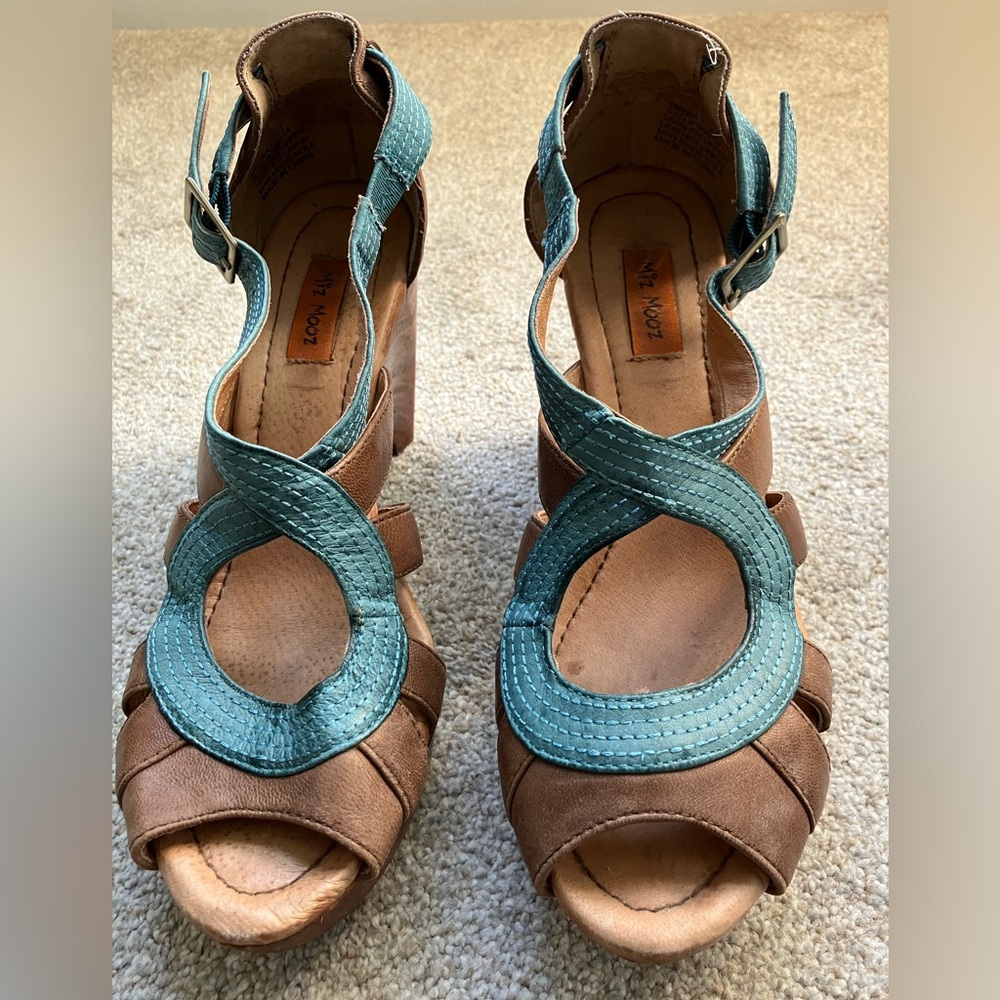 Miz Mooz Petra Retro Mary Jane leather platform sandals stylish feminine 7.5 - Picture 2 of 11